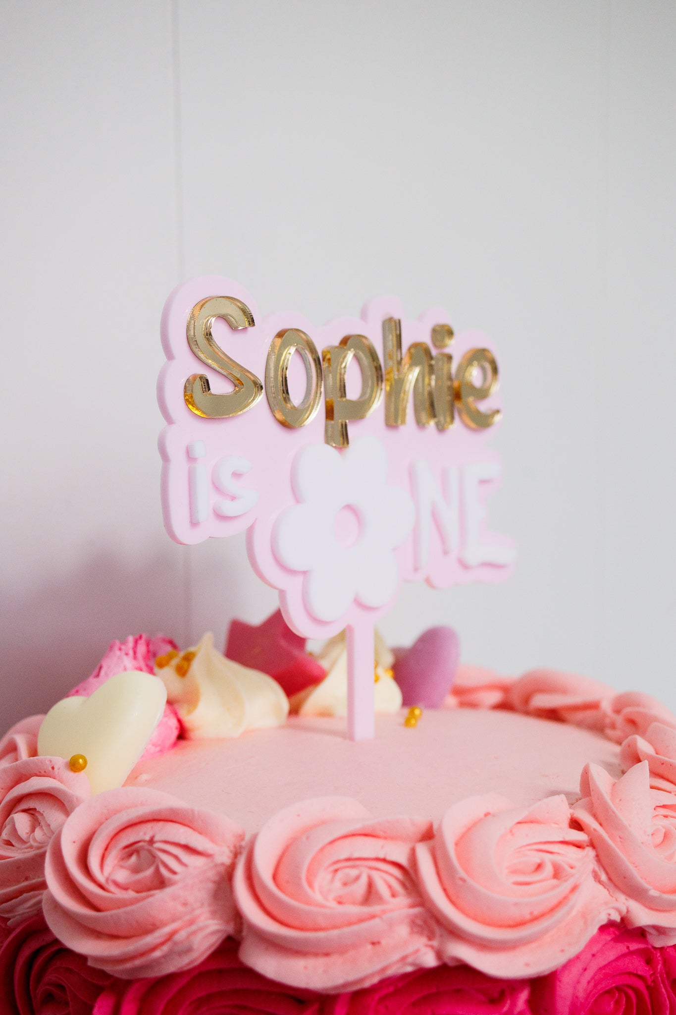Custom Name is One Birthday Cake Topper