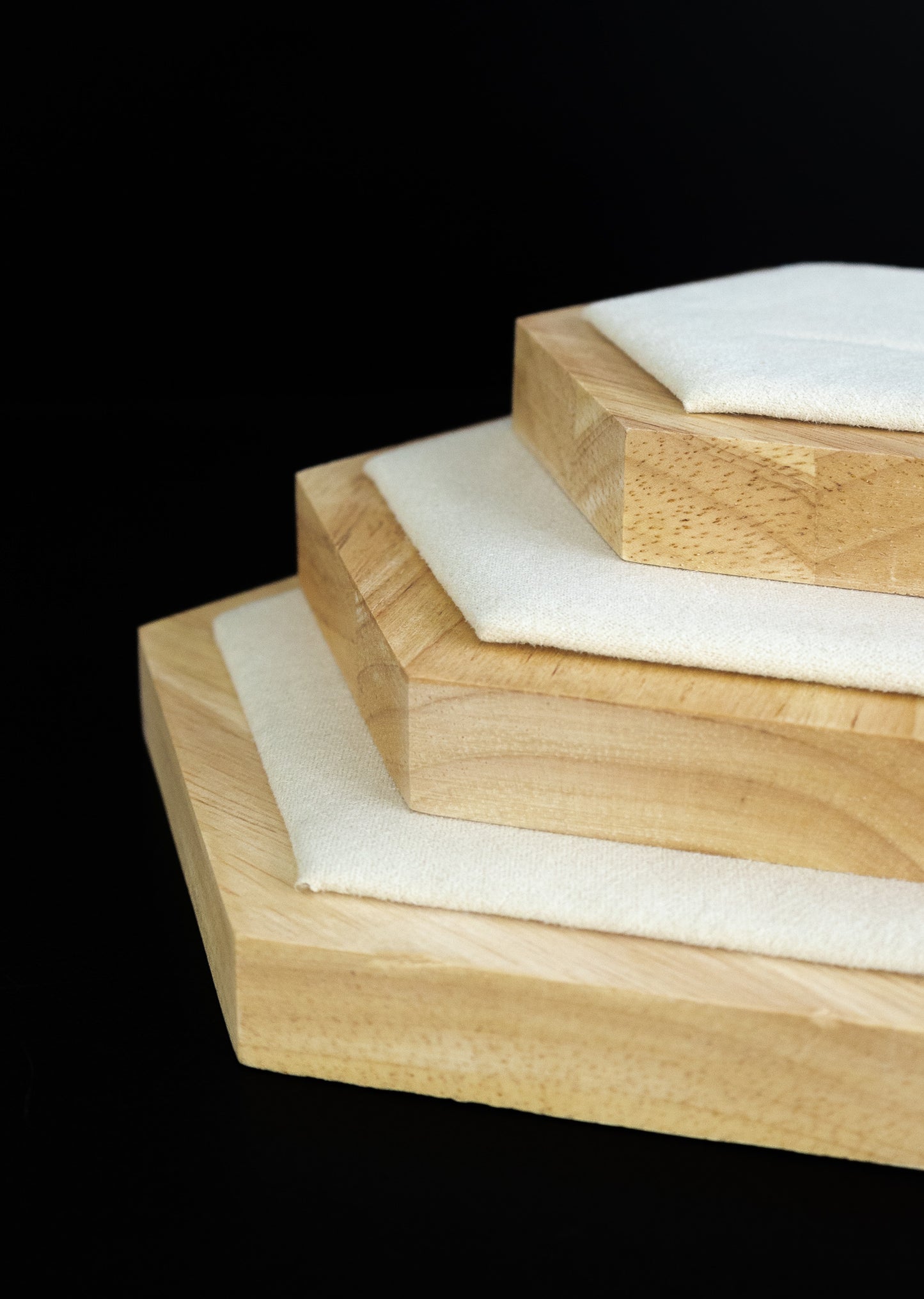 Jewellery Display Bamboo Hexagon Set of 3