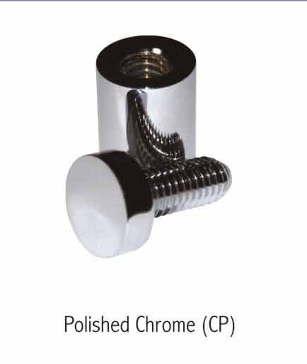 Standoff Brass Sign Flat Top Polished Chrome
