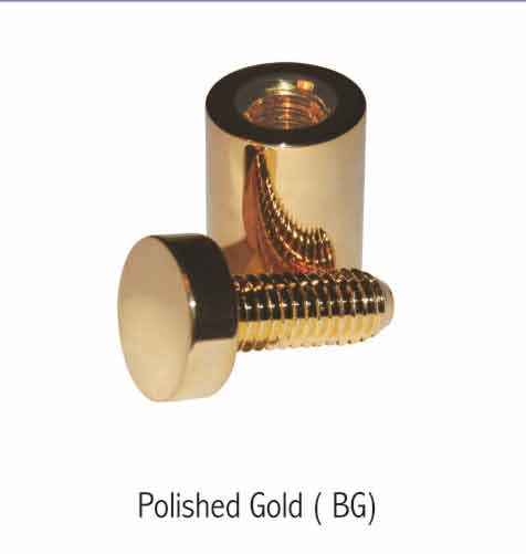 Standoff Brass Sign Flat Top Polished Gold
