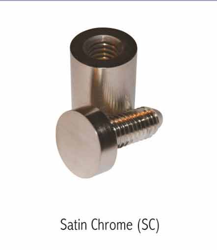 Standoff Brass Sign Flat Top Satin Chrome