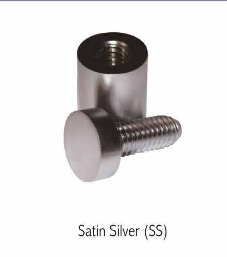 Standoff Brass Sign Flat Top Satin Silver