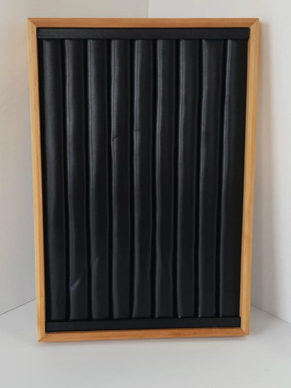 Ring Display Plate Bamboo Black Leatherette