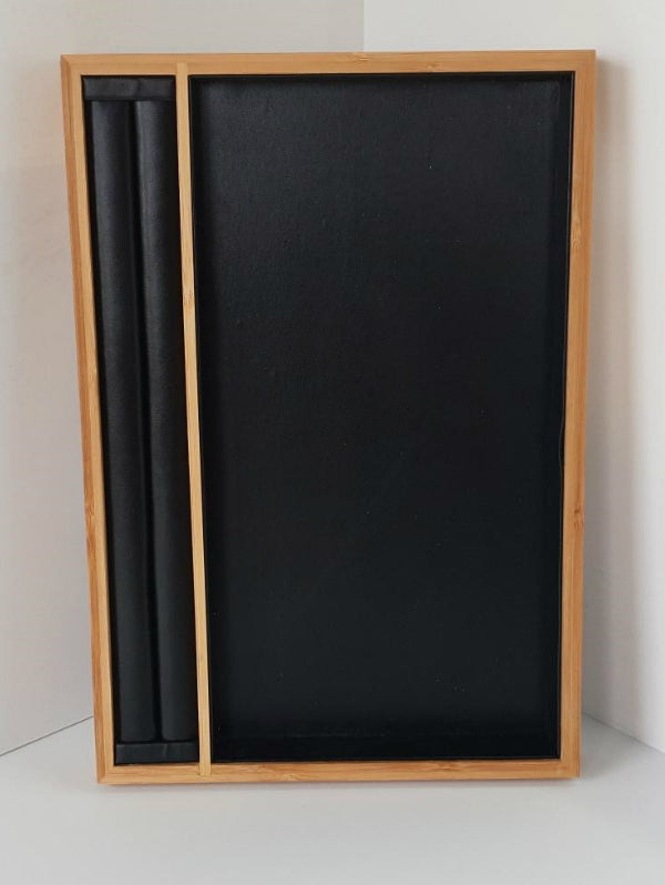 Ring Sample Plate Bamboo Black Leatherette