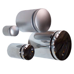 Dome Top Aluminium Satin and Chrome Polished