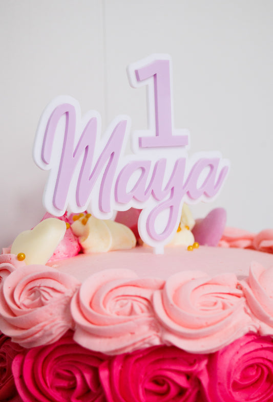 Custom Number and Name Birthday Cake Topper