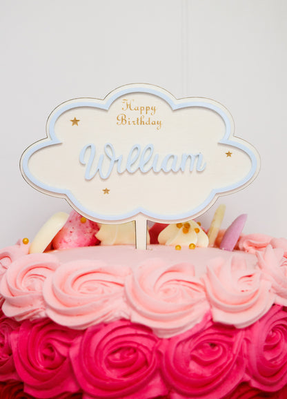 Custom Cloud Birthday Cake Topper